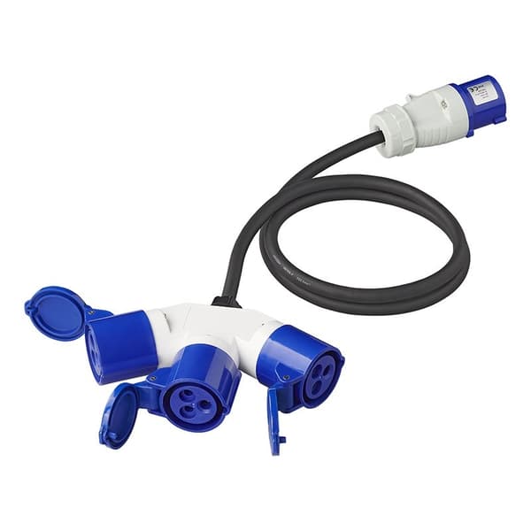 CEE 3-vejs splitter 16A 150cm 3x1,5mm²
