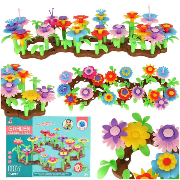 Blomster kreative blokke blomsterhave 104 elementer