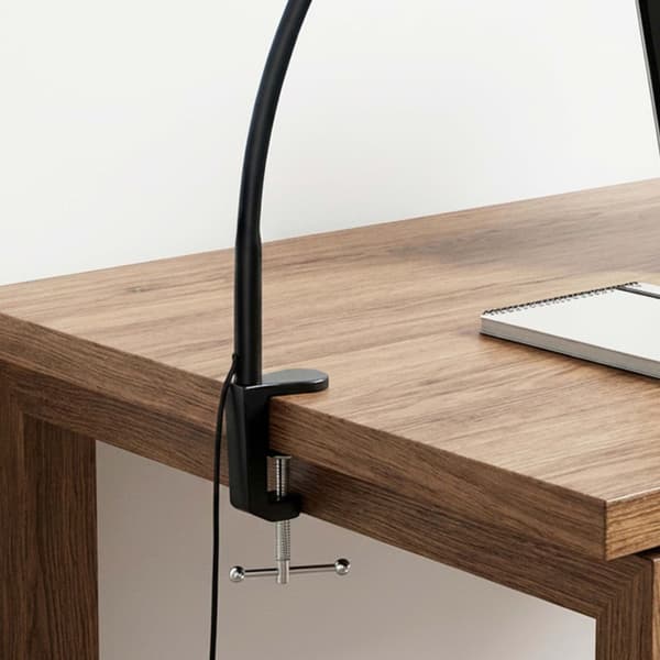 LED-skrivebordslampe med klemme, 61 cm, dobbelt hoved, USB-dæmpbar