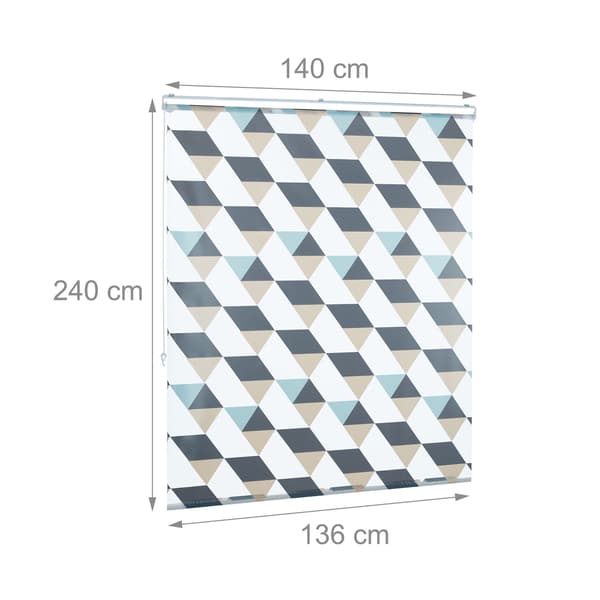 Vandafvisende Baderullegardin, geometrisk design