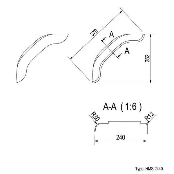 Stänkskärm plast 40cm (2440)