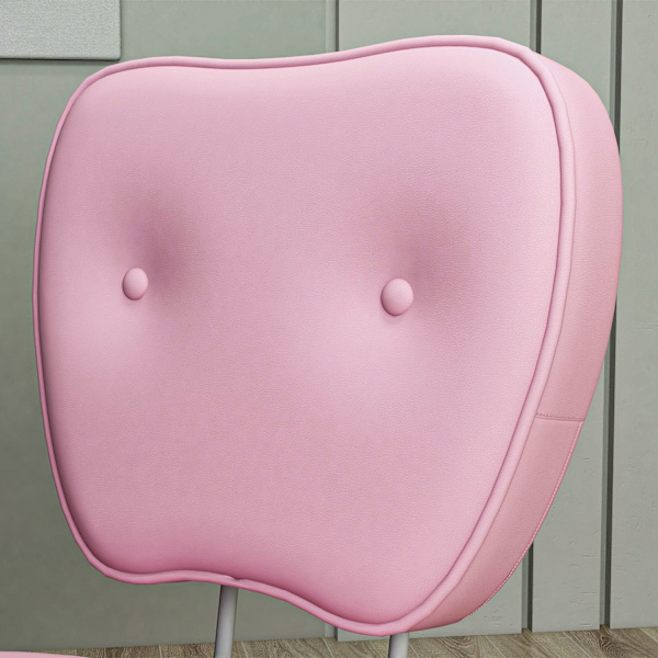 Kontorstol uden armlæn, 82-92H cm, drejestol til børn, højdejusterbar, bæreevne op til 120 kg, pink