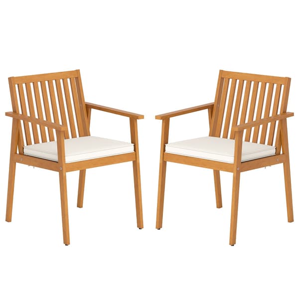 Set med utemöbler, akaciaträ, avtagbara kuddar