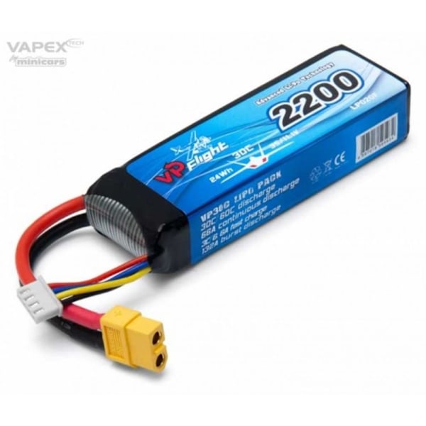 Li-Po 3S 11,1V 30C 2 200 mAh, XT60-liitin Vapex