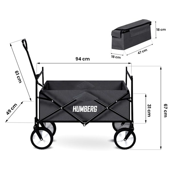 Kuljetusvaunu, taitettava 80l Humberg HM-514