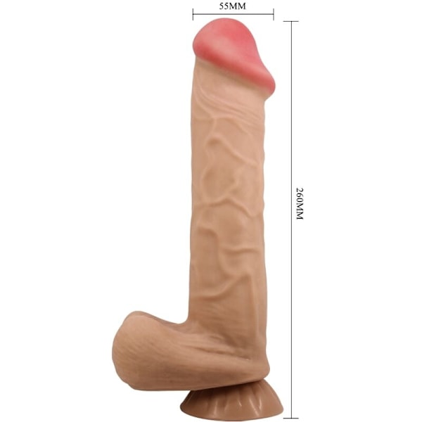 Pretty Love - Liukuva iho -sarja Realistinen dildo liukuvalla iholla Imukupin liha 26 cm