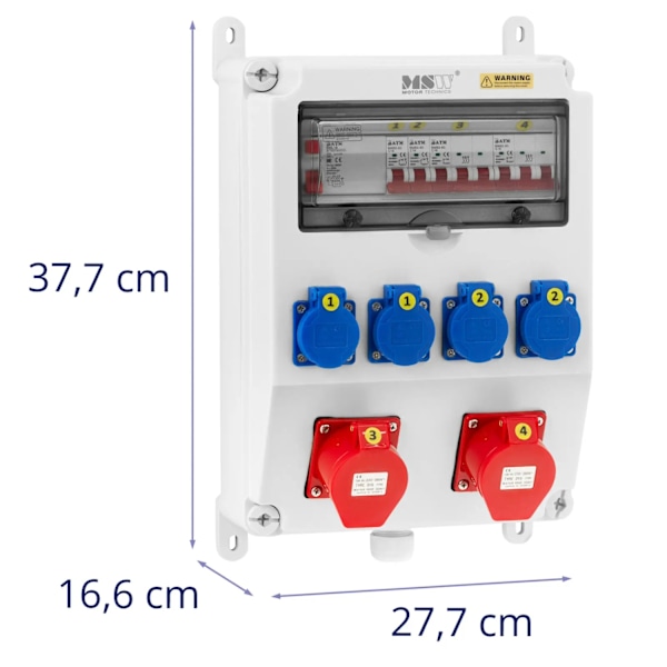 Elcentral 4 x Schuko jordfelsbrytare 4 x installation