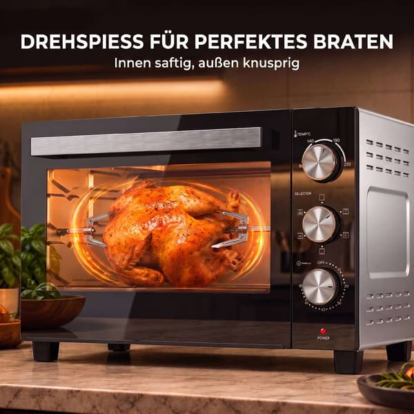 36L varmluftsugn, 1500W, 90–230C, timer