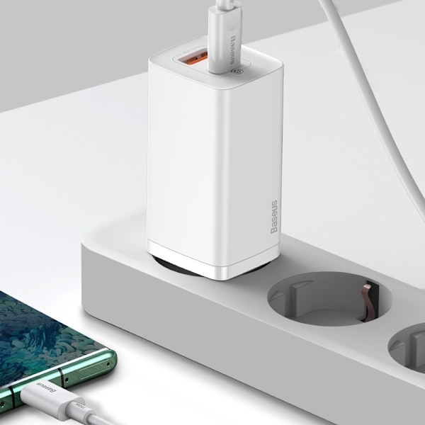GaN2 Pro USB snabbladdare USB-C QC PD 65W vit