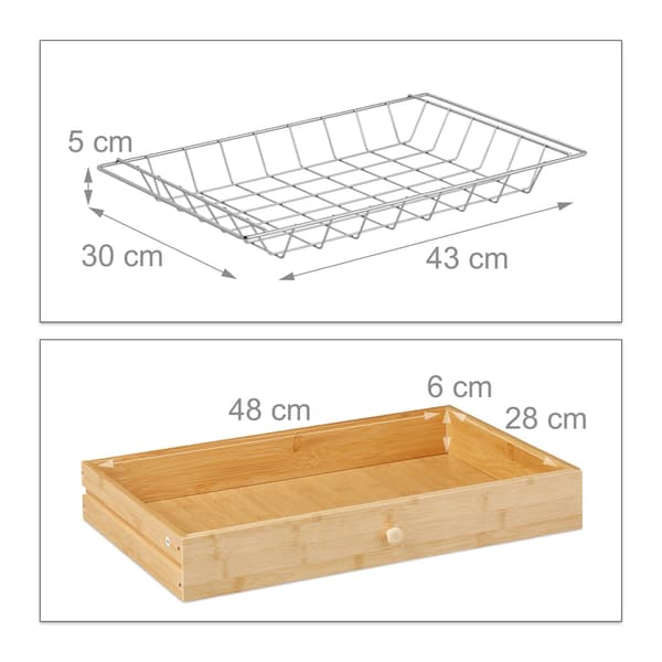 Bambu köksvagn med förvaring och hjul