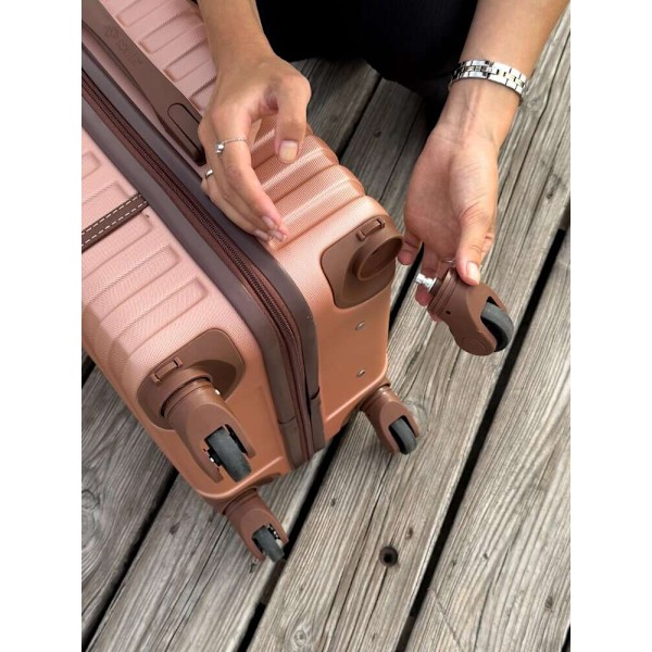Medelhård resväska ABS M 22' STL957 rosa