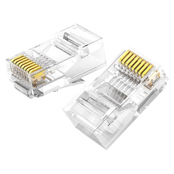 RJ45 spetsplugg 8P8C Cat 6 transparent SET med 10 st
