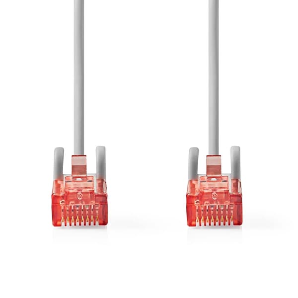 CAT6 Ethernet-kaapeli, 10 m, RJ45, U/UTP, harmaa