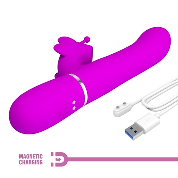 Pretty Love - Multifunktion Rabbit Vibrator 4 I 1 Butterfly Fuchsia