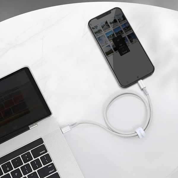 Snabbladdningskabel för iPhone USB-C - Lightning Power Delivery 20W 1m vit