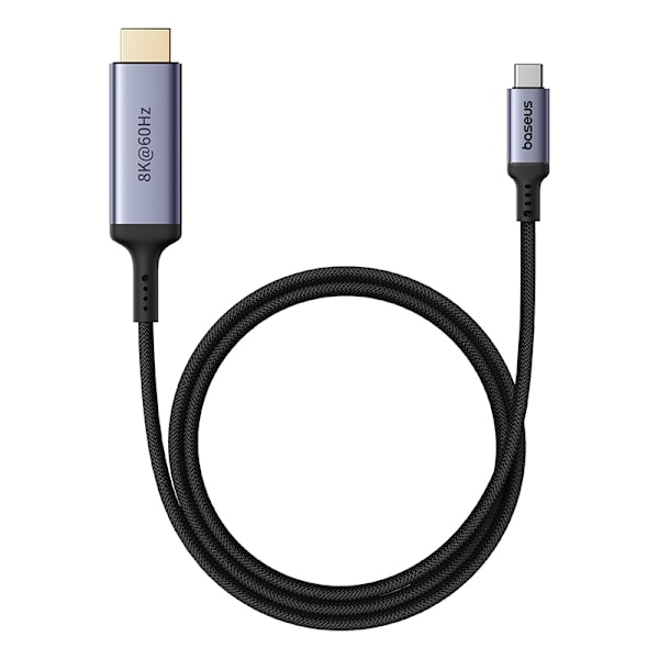 USB-C - HDMI kabel 8K 60Hz fleksibelt holdbart 1,5m sort