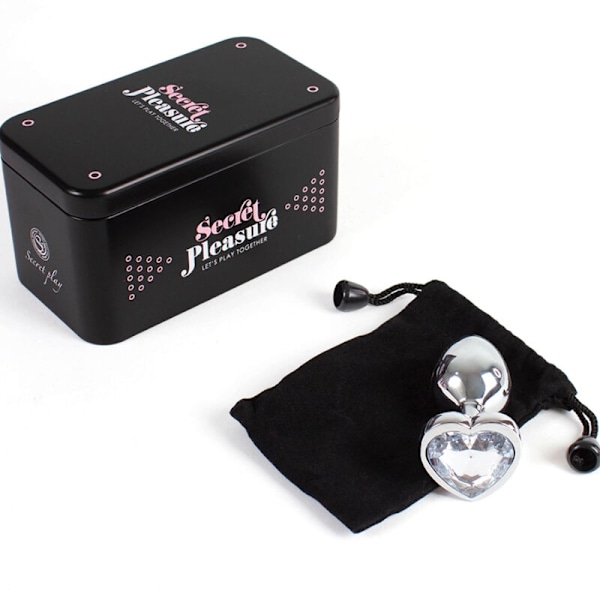 Secretplay - Metallinen Butt Plug Kirkas Crystal Heart Pieni koko 7 cm