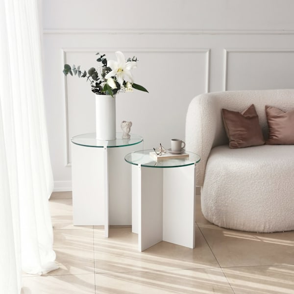 Redebord (2 stk) Lily - Hvid