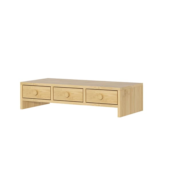 Skärmstativ med 3 lådor, trälook, MDF