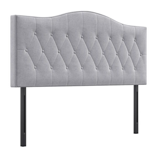 Sengegavl Stilfuld Polstret Sengegavl I Grå, Poppel Og Polyester, Moderne Design, 185X8X134Cm