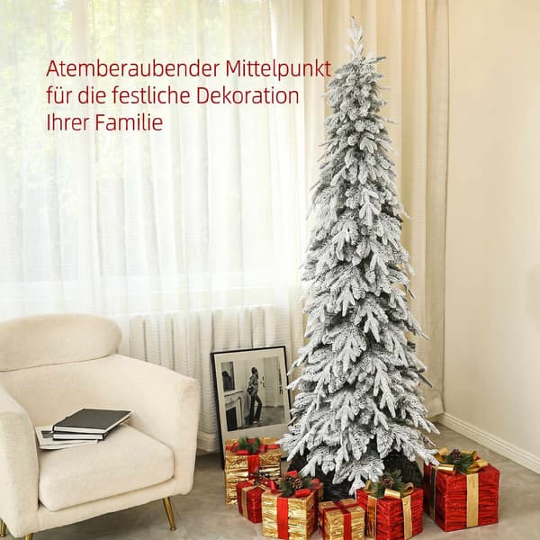 Kunstigt juletræ 210 cm med sne og 800 grene