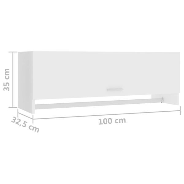 Tøjbøjle hvid 100x32,5x35 cm konstrueret træ