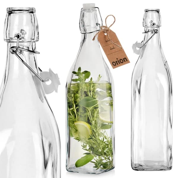 Flaske med clipsglas 1 l