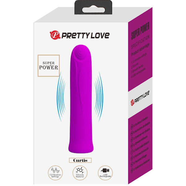 Pretty Love - Curtis Mini Super Power Vibrator 12 violettia silikonivärähtelyä