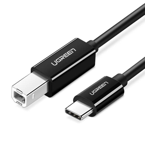 Ugreen USB-C–USB-B 2.0 -tulostinkaapeli 1 m - musta