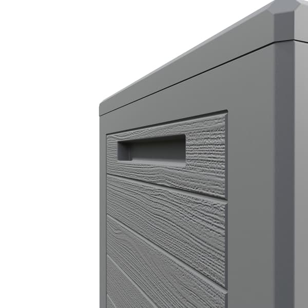 Förvaringslåda för trädgården, 190 liter plast, grå, låsbart lock