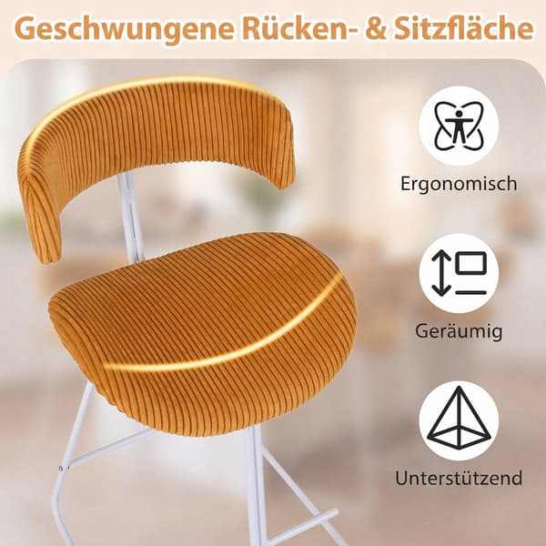 Oranssit samettituolit, 25" istuin, 2 kpl