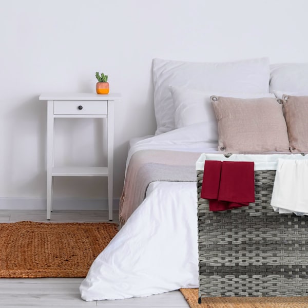 Vasketøjskurv i rattan look 110 L