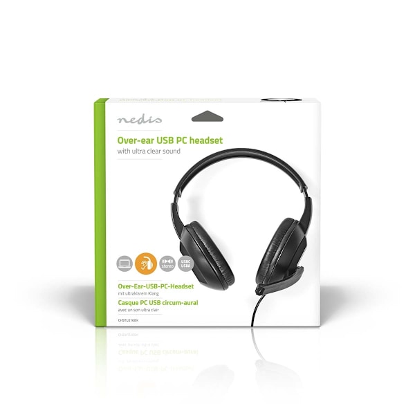 PC headset | Over-Ear | Stereo | USB Type-A / USB Type-C™ | Vikbara Mikrofon | Svart