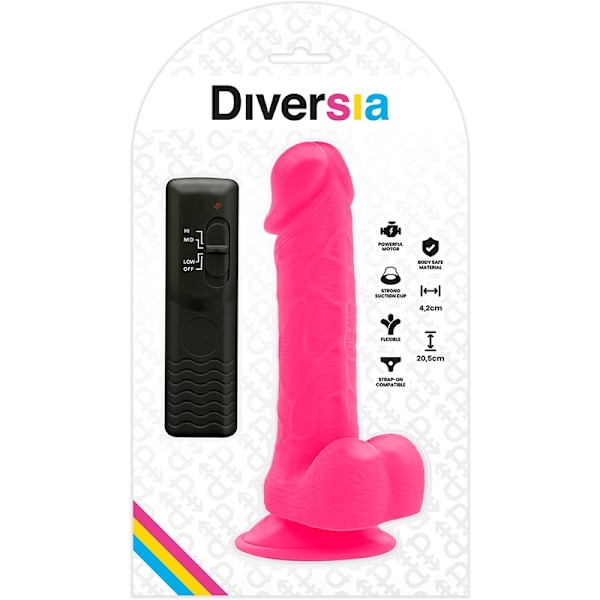 Diversia - Flexibel Vibrerande Dildo Rosa 20,5 Cm -O- 4,2 Cm