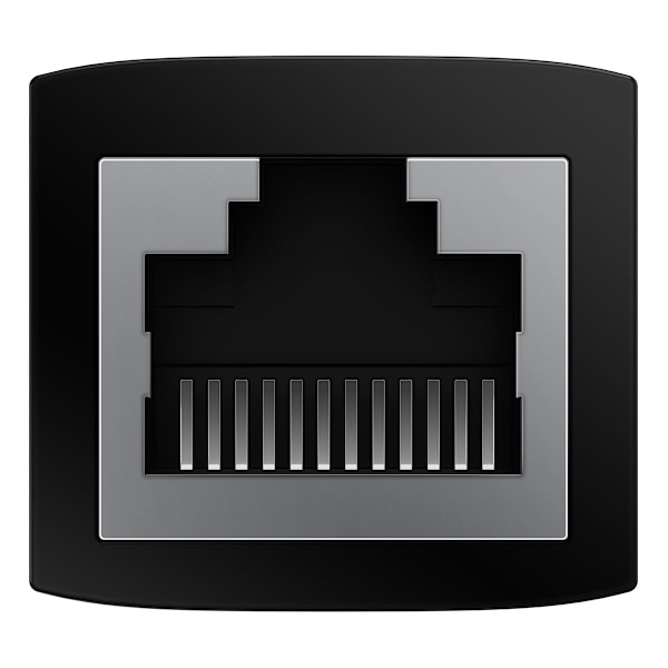Ethernet RJ45 nätverkskabelkontakt, svart SET med 10 st.