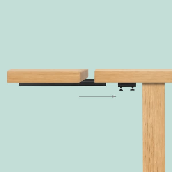 Bordsförlängning i metall – 60 cm, pulverlackerad, stabil