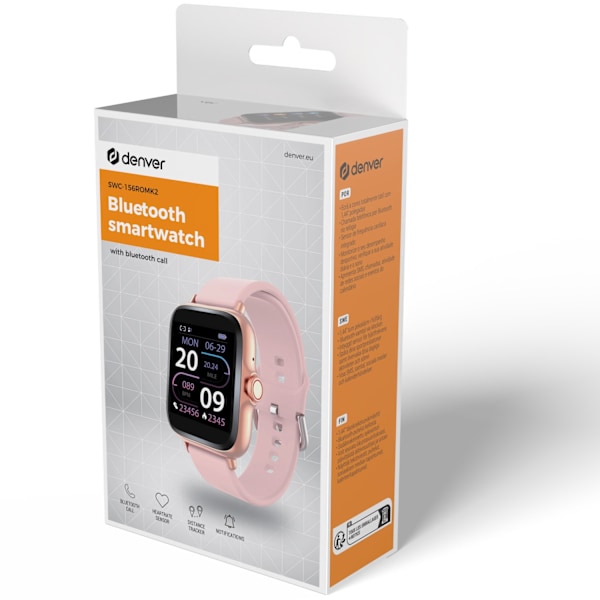 SmartWatch 1,44" näyttö Sydänsensori Vaaleanpunainen