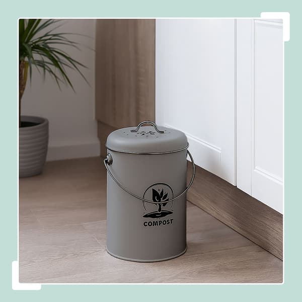 Kompostbeholder med lugtfilter, 5,5L Jernkøkken