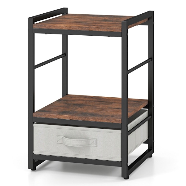 Sengebord med stofskuffe & åbent opbevaringsrum, sidebord, natbord