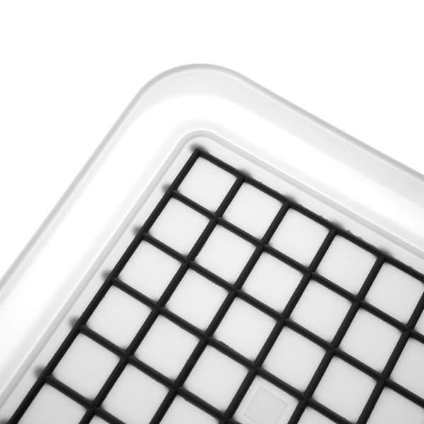 Rektangulær skridsikker køkkenbakke i hvid plast