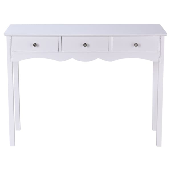 Hvidt skrivebord med 3 skuffer, MDF, 100x32x75 cm