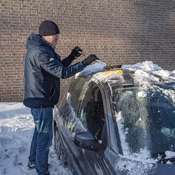 Lumiharja vetolastalla ja jääkaavin + teleskooppikahva