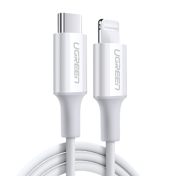 Kabel för iPhone MFi USB-C - Lightning 20W 3A 1m vit
