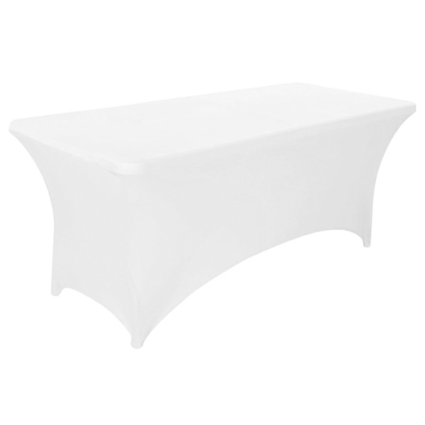 Universalduksöverdrag till cateringbord 180 cm 6FT vit resår