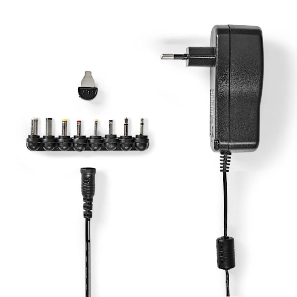 Nedis Universal strømadapter, 8 stik - Sort Sort