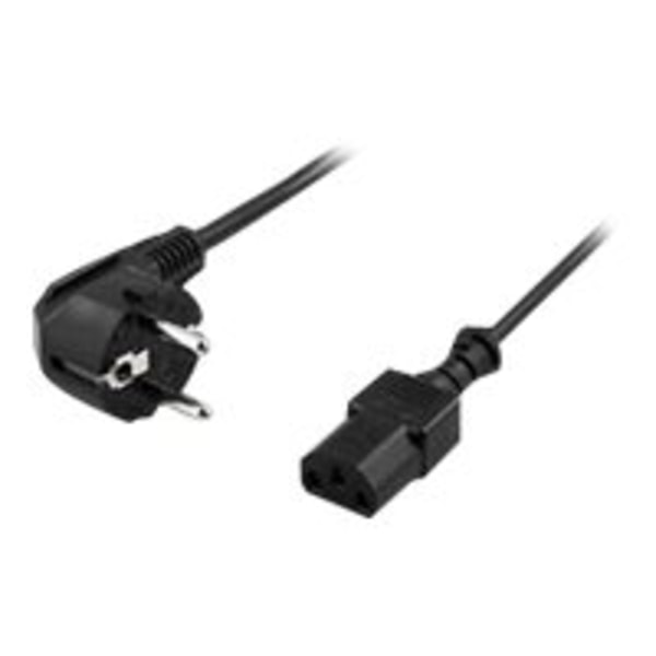 DELTACO - Strömkabel - power CEE 7/7 (hane) vinklad till power IEC 60320 C13 rak - AC 250 V - 10 A