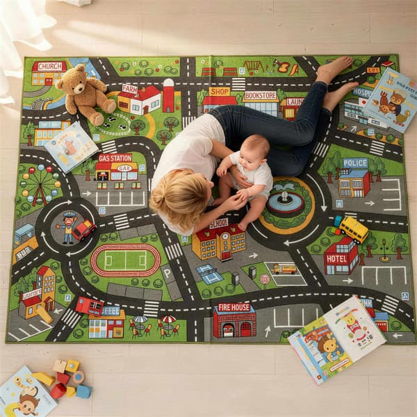 Babylekmatta, halkfri, 200x150 cm, stadsdesign