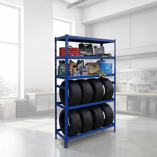 Ståldäckställ, 3 hyllor – Justerbar garageförvaring