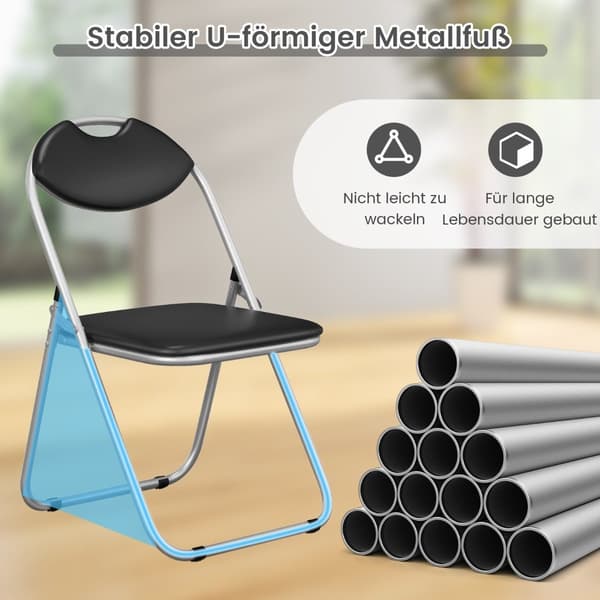6-pack fällstolar med metallram och stoppade säten