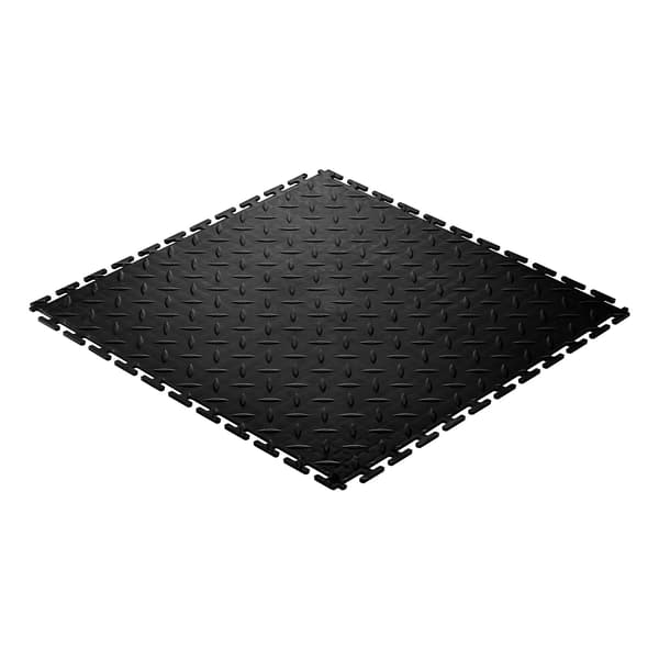 Sammenlåsende garagegulvfliser, 8-pak PVC, sort